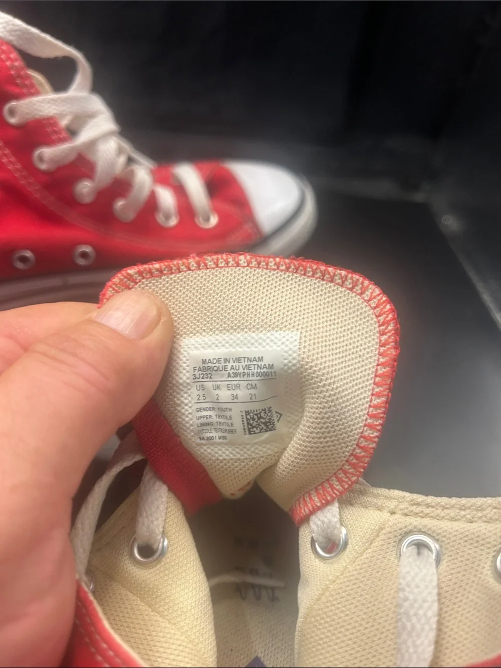 Converse Red High Top Canvas Sneakers with White Accents